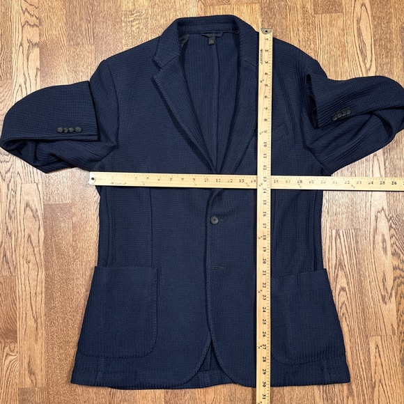 Hugo Boss Nold Thick Knit Wool Blend Unstructured Blazer Navy Blue Mens US 44 R - Picture 15 of 15